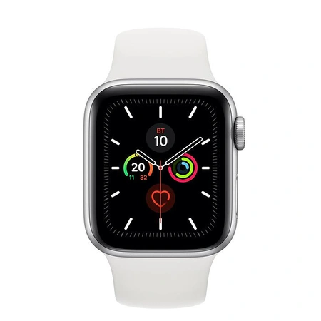 Фото-2 Умные часы Apple Watch Series 5 40 мм, алюминий серебристый, спортивный ремешок белого цвета