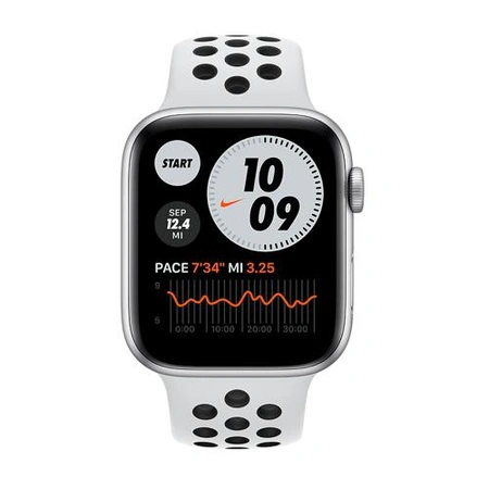 Фото-2 Умные часы Apple Watch Nike SE 40 мм, алюминий серебристый, спортивный ремешок Nike цвета «чистая платина/чёрный»