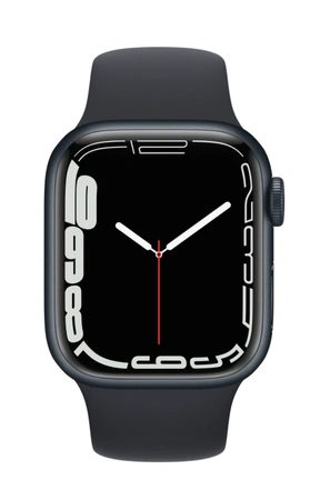 Фото-1 Часы Apple Watch Series 7 GPS 45mm Aluminum Case with Sport Band (Черный/ Темная ночь)