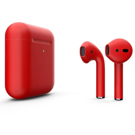 фото главное Беспроводные наушники Apple AirPods 2 (с функцией беспроводной зарядки) Custom Edition красные матовые