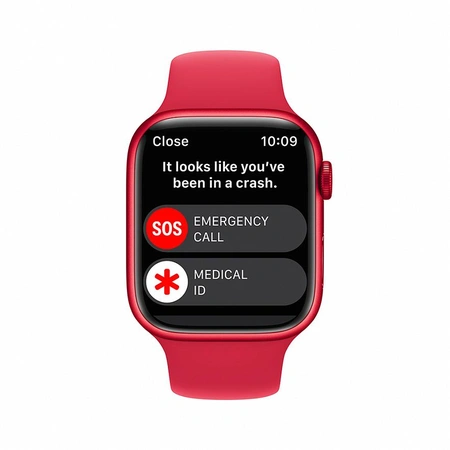 Фото-4 Умные часы Apple Watch Series 8 45 мм, GPS, алюминий (PRODUCT)RED, спортивный ремешок красного цвета