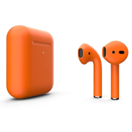Фото-1 Беспроводные наушники Apple AirPods 2 (с функцией беспроводной зарядки) Custom Edition оранжевые матовые