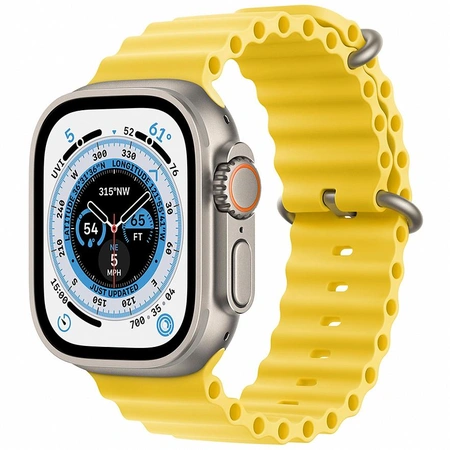 фото главное Умные часы Apple Watch Ultra 49 мм, GPS + Cellular, титан, ремешок Ocean жёлтый