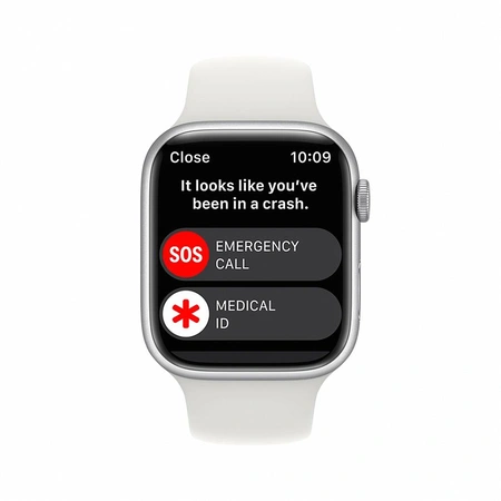 Фото-4 Умные часы Apple Watch Series 8 45 мм, GPS, алюминий серебристый, спортивный ремешок белого цвета 