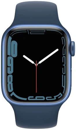 Фото-1 Часы Apple Watch Series 7 GPS 45mm Aluminum Case with Sport Band (Синий / Синий омут) MKN83