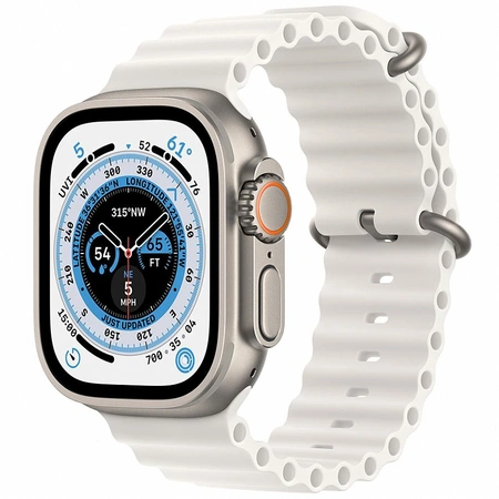 Фото-1 Умные часы Apple Watch Ultra 49 мм, GPS + Cellular, титан, ремешок Ocean белый
