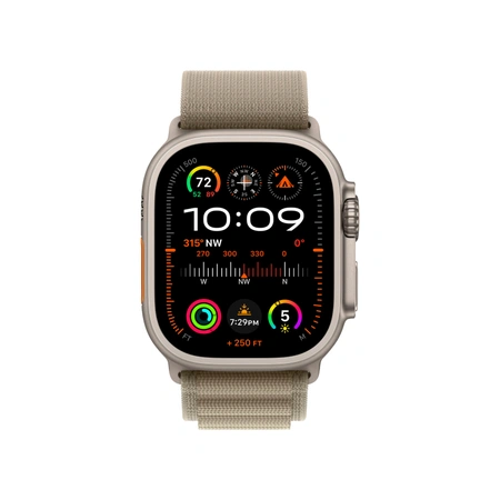 Фото-1 Умные часы Apple Watch Ultra 2 49 мм, GPS + Cellular, титан, ремешок Alpine оливковый