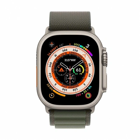 Фото-4 Умные часы Apple Watch Ultra 49 мм, GPS + Cellular, титан, ремешок Alpine зелёный
