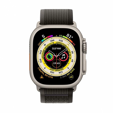 Фото-4 Умные часы Apple Watch Ultra 49 мм, GPS + Cellular, титан, ремешок Trail чёрный / серый