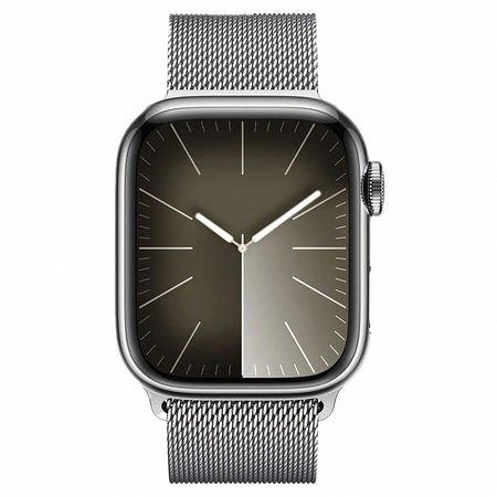 Фото-1 Умные часы Apple Watch Series 9 45 мм, стальные, из стали, браслет миланская петля, серебристого цвета