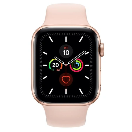 Фото-2 Умные часы Apple Watch Series 5 44 мм, алюминий золотистый, спортивный ремешок цвета «розовый песок»