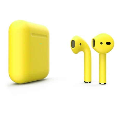 фото главное Беспроводные наушники Apple AirPods 2 (с функцией беспроводной зарядки) Custom Edition жёлтые матовые