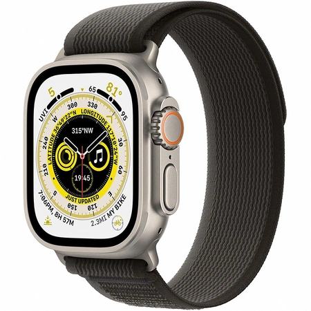 фото главное Умные часы Apple Watch Ultra 49 мм, GPS + Cellular, титан, ремешок Trail чёрный / серый